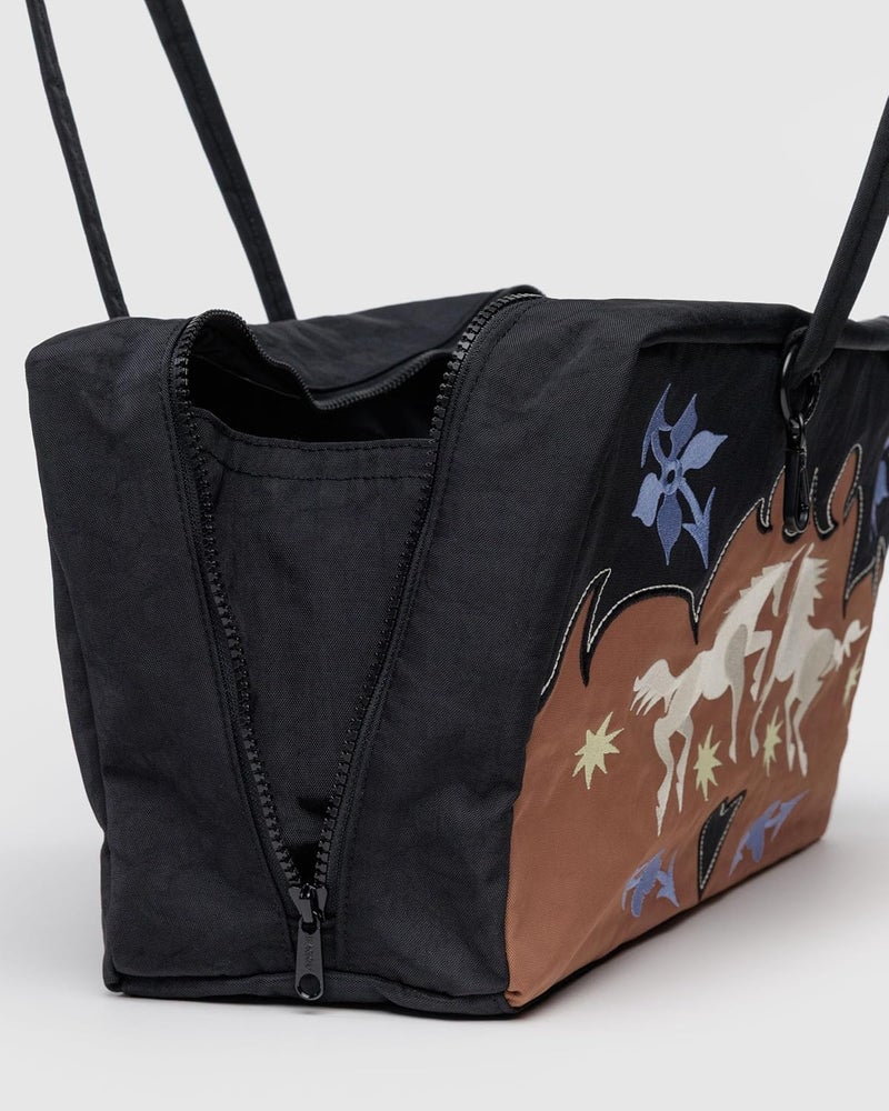BAGGU Medium Nylon Bowler Bag - Western Appliqué - Image 4